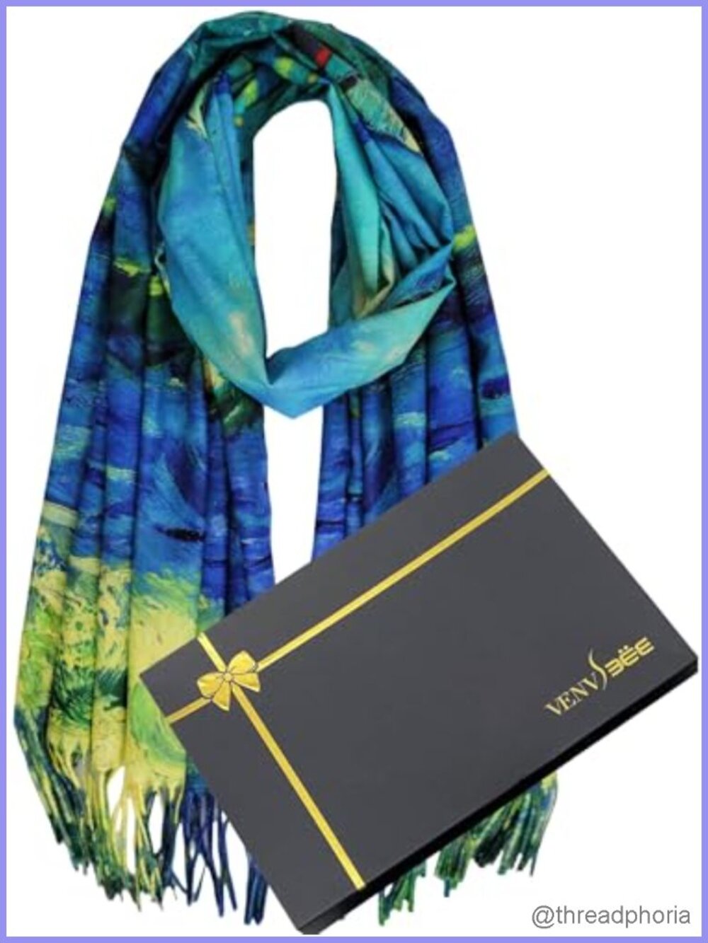 Reversible Van Gogh Pashmina Shawl Wrap Lightweight Cashmere Blend Scarf Gift